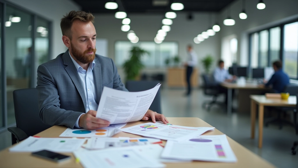 Facility manager working with cleaning equipment planning and specifications